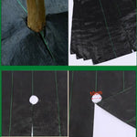 tapis protection arbre noir tissé lignes vertes opacité pratique 0.8x0.8m 1x1m 1.2x1.2m