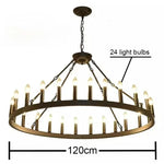 lustre moderne rustique noir multiple branches 20 ampoules E12 chaines suspension salon salle manger