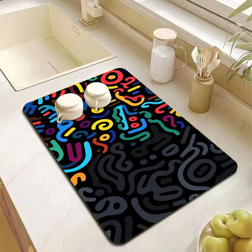 tapis cuisine gris antidérapant absorbant séchage rapide caoutchouc protection plan travail moderne