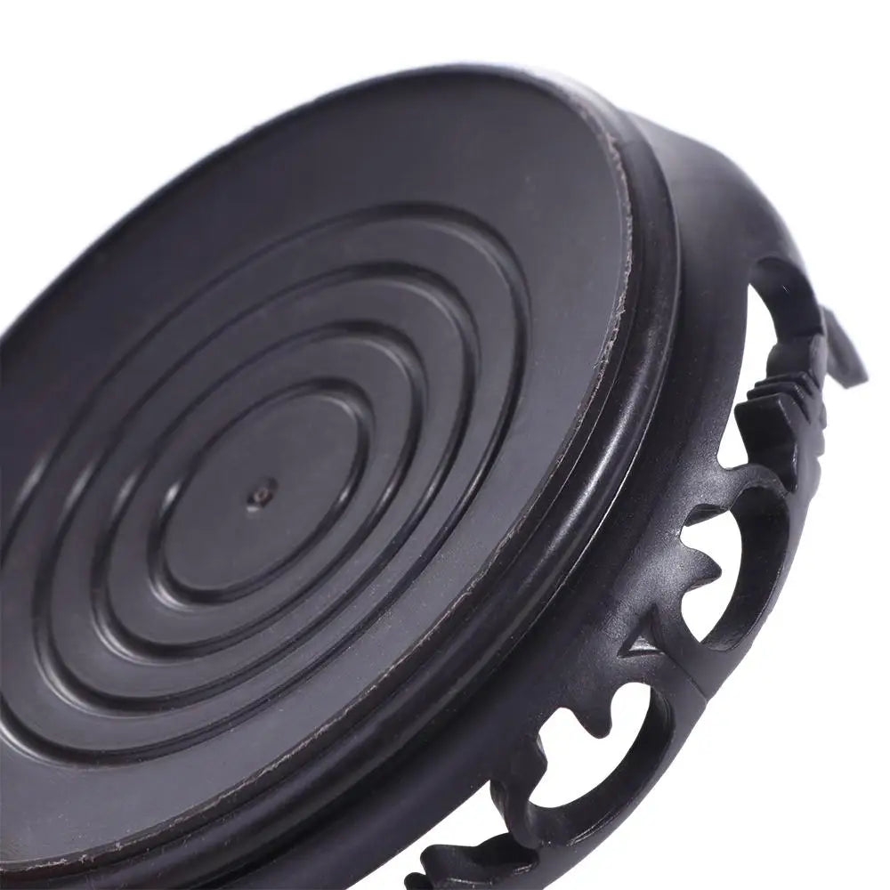 support pot noir gravé motifs classiques pots fleurs résistance corrosion