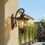 lampe murale extérieure classique marron verre opalin ip54 aluminium e27 fixations éclairage maison 10m²