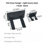support mural anti dérapant porte sèche cheveux moderne finition inoxydable blanc noir doré