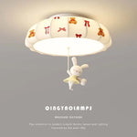 lampe moderne enfantine nuages ours rubans lapin blanc bleu rouge beige