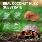 substrat coco copeaux terrarium reptiles tortues gecko serpent grenouille naturel animal camouflage jardinage biotope