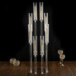 support bougies moderne transparent 98cm hauteur mariage led chandelles sac transport couteau précision