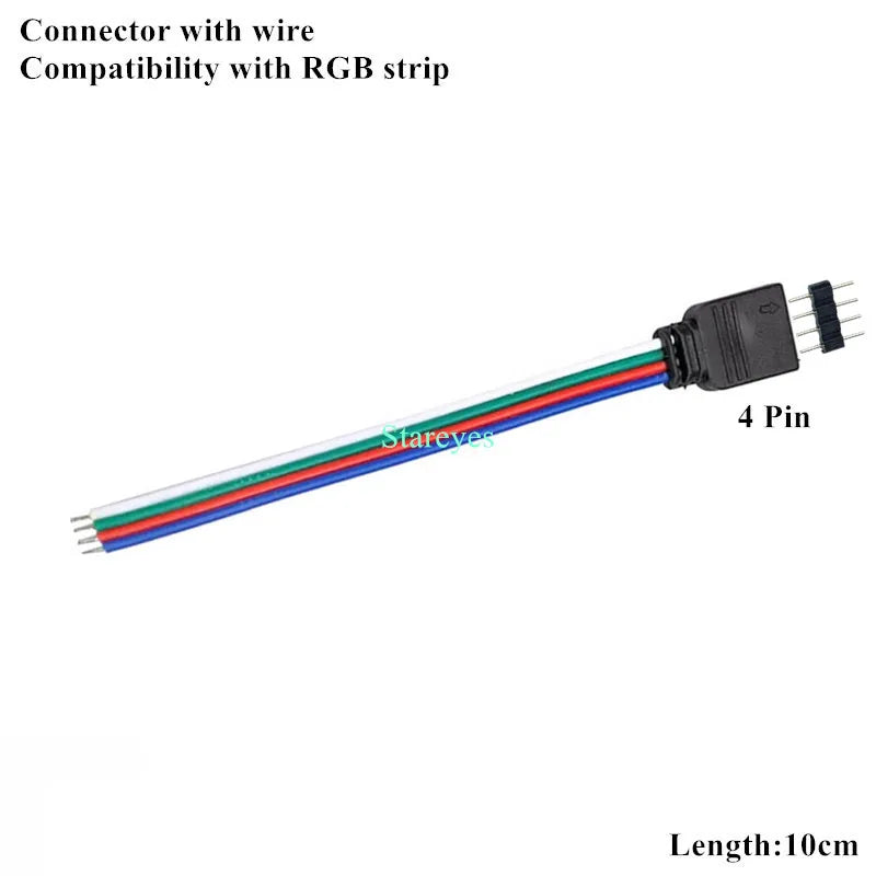 connecteurs led ruban noir blanc rouge vert bleu 8mm 10mm broches adhésifs modernes