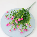 bouquets fleurs artificielles jaune violet vert feuilles modernes extérieur mariage piques tiges flexibles