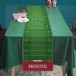 nappe longue table football américain motif distances vert blanc rouge decoration sportive