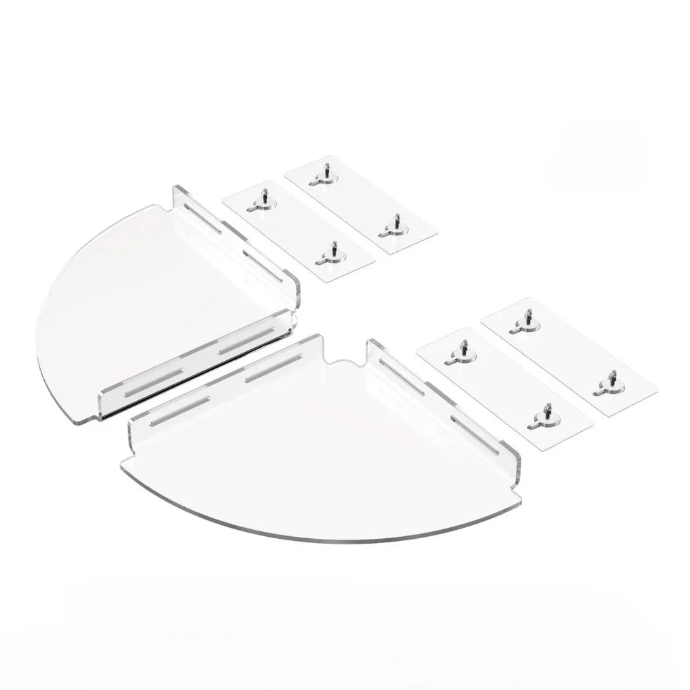 étagère d'angle transparente moderne adhésive support rangement douche réutilisable seule plaque murale