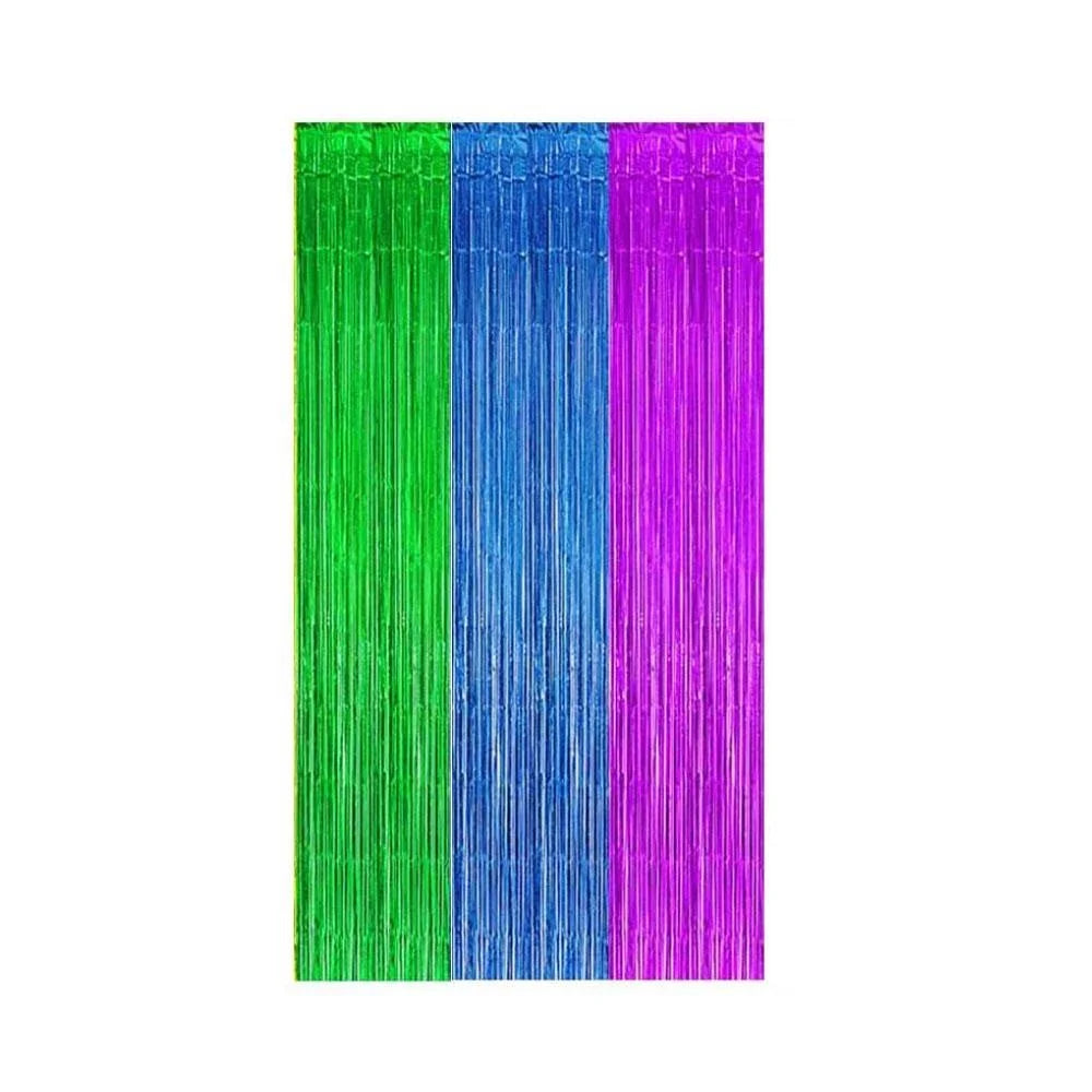 décoration murale rideau franges brillantes couleurs unies fête anniversaire mariage célébration arc ciel carnaval