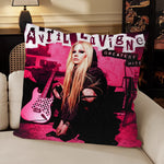 coussin carré avril lavigne noir rose pop guitare décoration voiture canapé chambre sofa