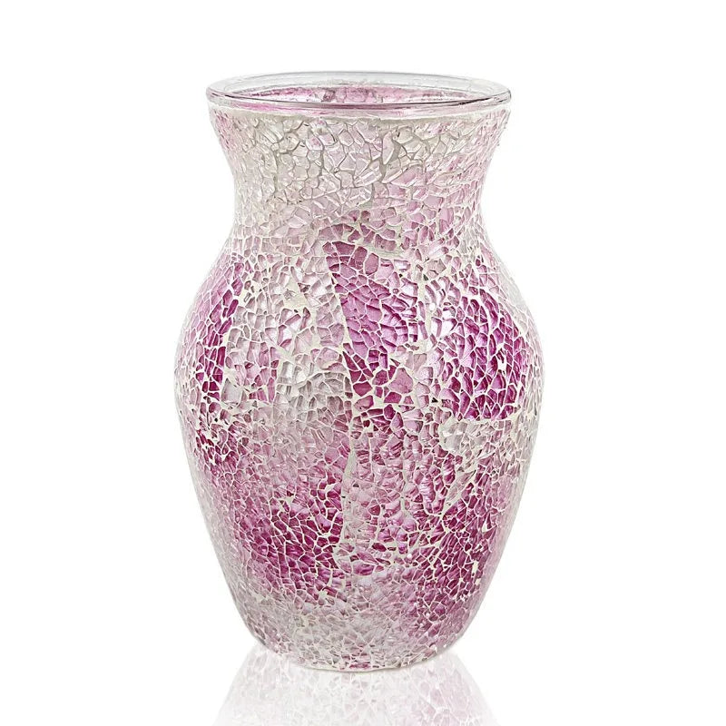vase décoration intérieure moderne mosaïque multicolore doré argenté table chambre entree