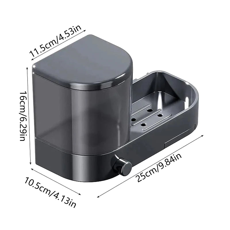 distributeur vaisselle éponge brosse gant drainage adhésif moderne gris métallisé mat opacité