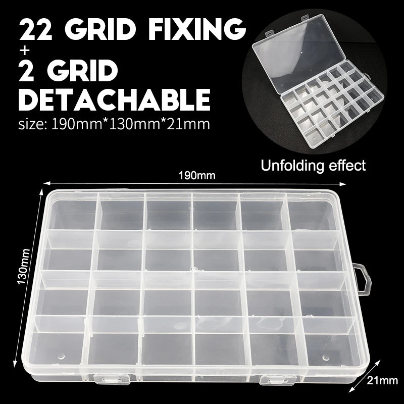 boîtes rangement transparentes modulaires grilles détachables organisation pratique bijoux outils écologiques plastique pp respectueux