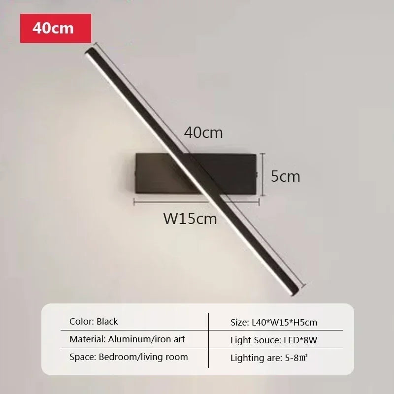 lampe murale moderne applique led noir blanc minimaliste fixée plaque