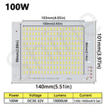 projecteur led 100w 200w 50w lumineux plaque industrielle alu opaque connecteurs rouges
