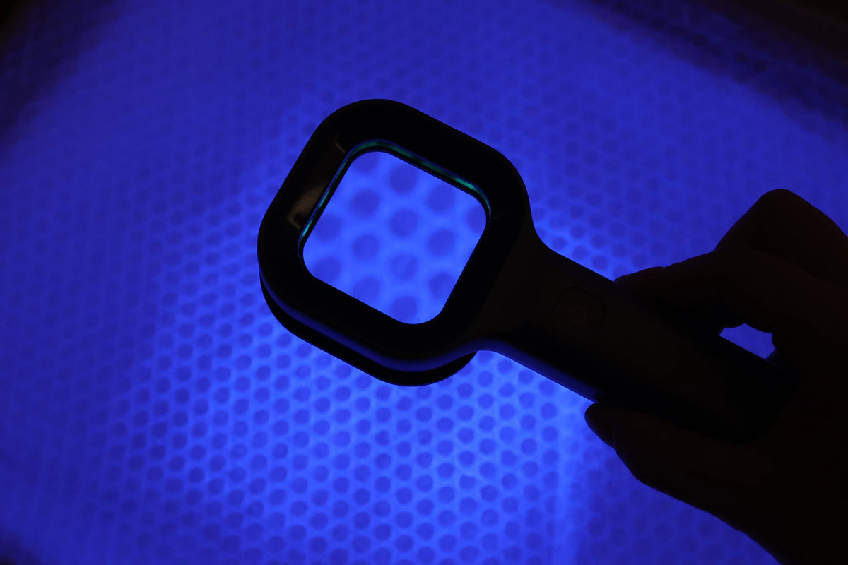 lampe portable diagnostic cutané animaux compagnie rechargeable usb gris moderne technologique
