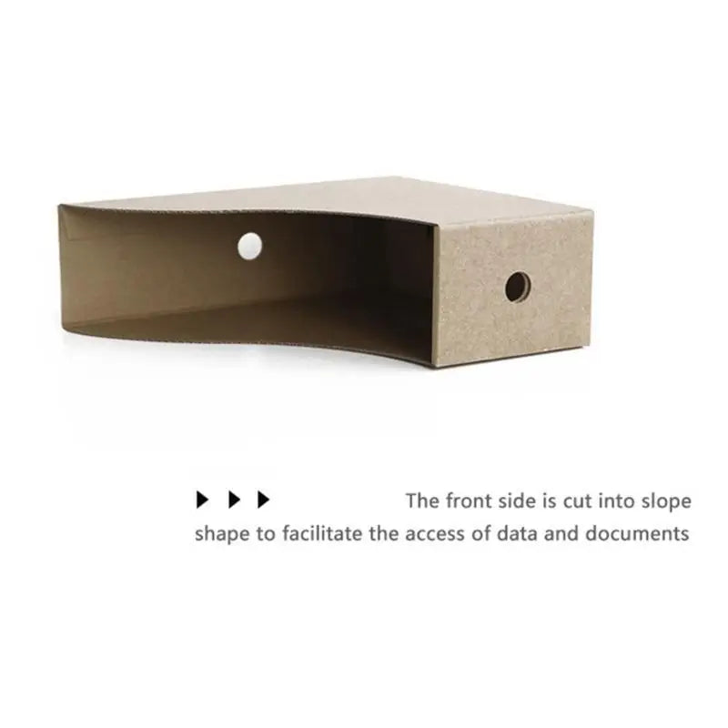 présentoirs documents marron clair carton ondulé minimaliste 26cm 10.24cm 27cm six pièces trou rond