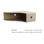présentoirs documents marron clair carton ondulé minimaliste 26cm 10.24cm 27cm six pièces trou rond