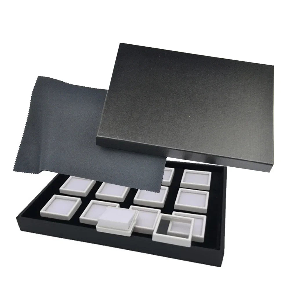 boîtes bijoux noir blanc compartiments carrés moderne storage box organizer showcasegems