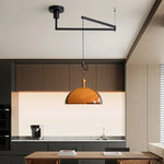suspension lumineuse moderne orange noir acrylique mat pendentif tringle fixe flux luminescent 60 249v
