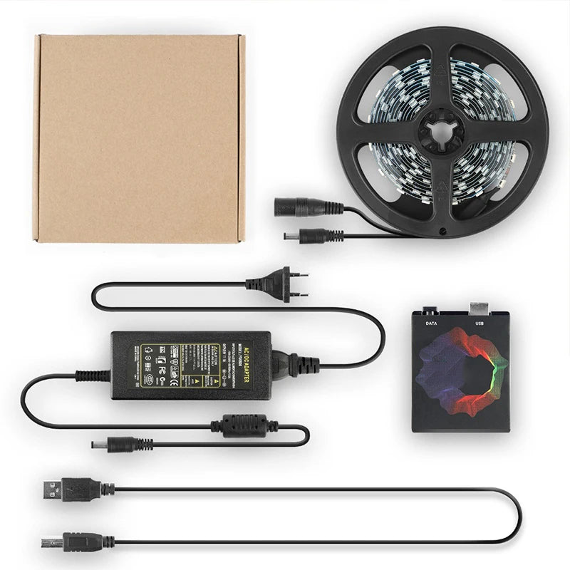 ruban led noir adaptable contrôleur usb 1m 2m 3m 4m 5m 30led 60led moderne