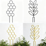 support plante hexagonnel moderne noir doré adhésif jardin intérieur extérieur geometrique