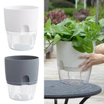 pot fleur auto arrosant double couche plastique moderne plante intérieur blanc