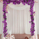 guirlande florale artificielle rose blanche verte mariage décoration romantique extérieur intérieur hortensia fleurs feuilles
