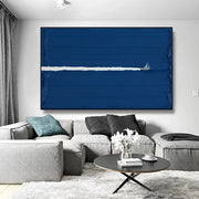 tableau abstrait contemporain texturé bleu foncé blanc noir gris décoration murale intérieure extérieure sóng