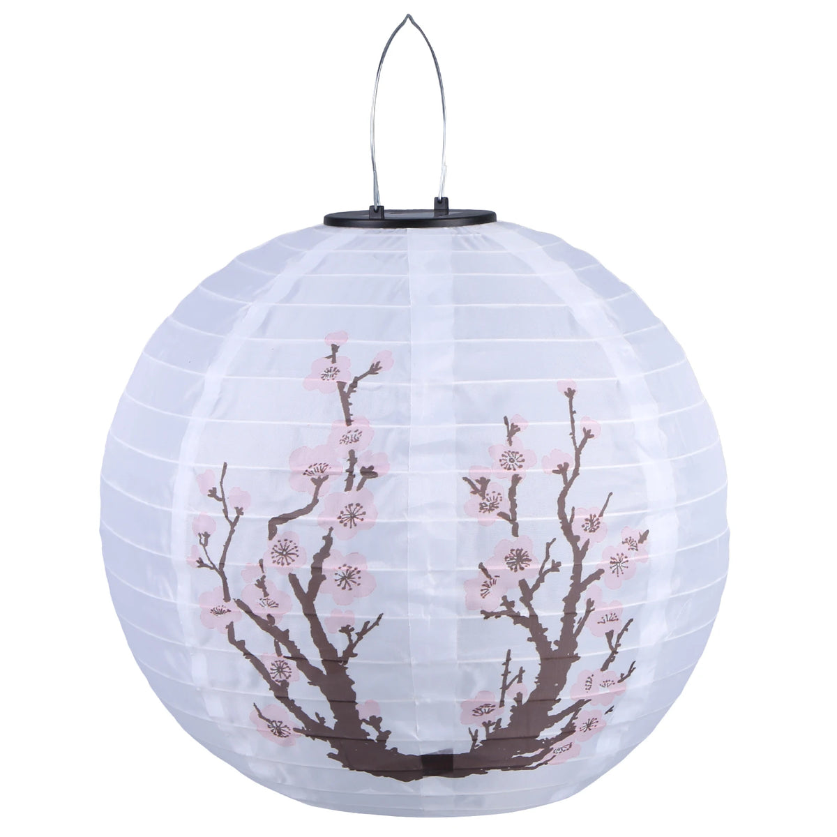 lanterne solaire led florale traditionnelle blanc rouge vert rose crochets tissu nylon opaque festive