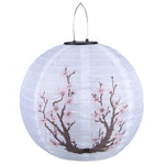 lanterne solaire led florale traditionnelle blanc rouge vert rose crochets tissu nylon opaque festive