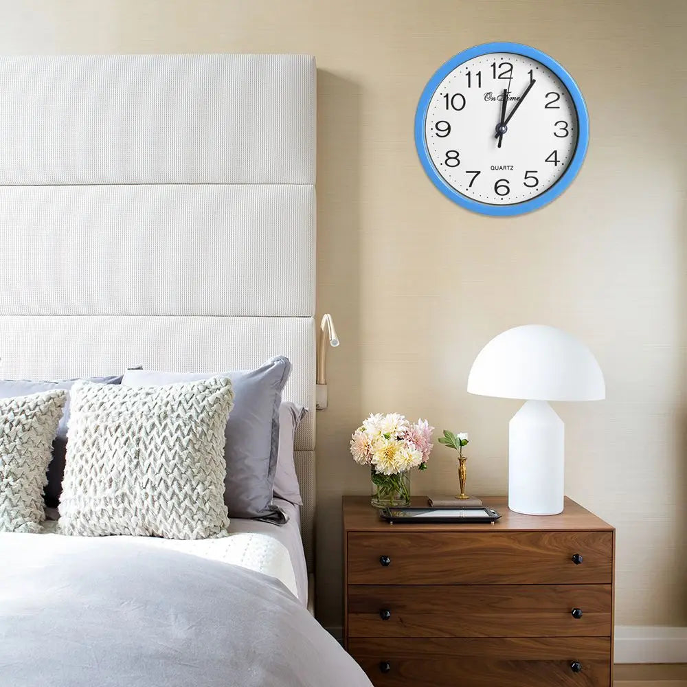horloge murale moderne quartz aiguille noir cadre blanc étude chambre cuisine