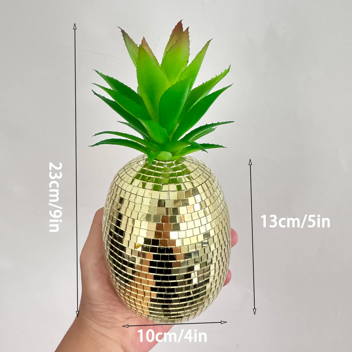 décoration intérieure ananas miroir verre poli or argent rose doré moderne tropical table chambre