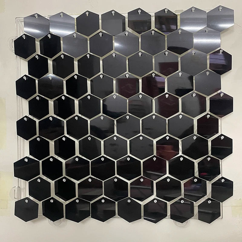 panneau décoration murale hexagonal sequins brillant fond fête mariage anniversaire baby shower décor moderne