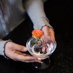 support fleurs flottant transparent moderne adhésif motifs bulles inclusion artificielle rond