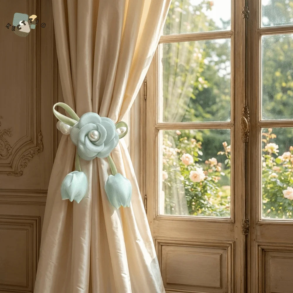 accessoires fenetre fleurs bleu rose noir blanc vert decoratif romantique adhésif polyesters