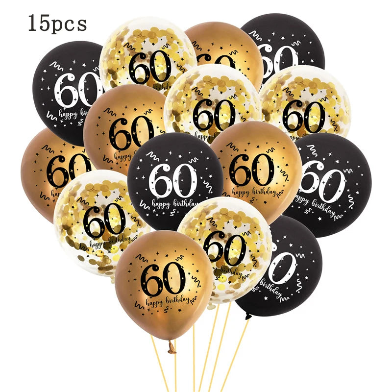 Ballon numéro 40 or et noir pour décoration anniversaire
