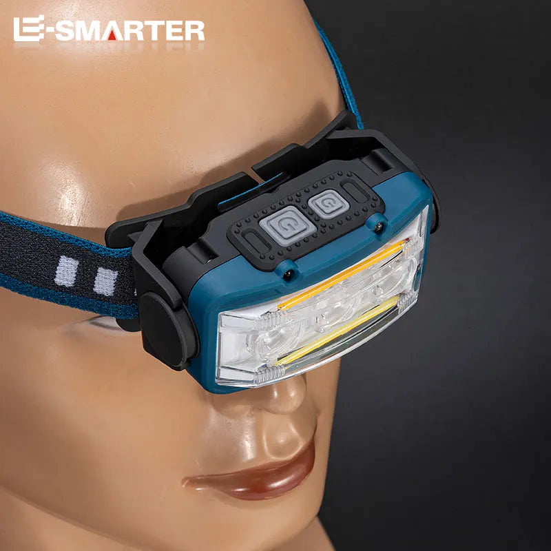 lampe frontale led rechargeable super brillante étanche hiking camping nocturne bleu turquoise noir jaune