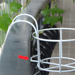 support pot fleurs rond fer noir blanc moderne clips balcon jardinage