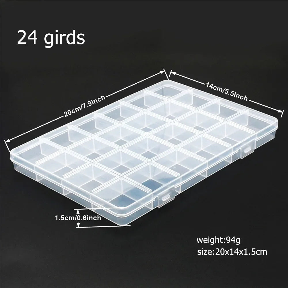 boîtes rangement transparentes poignées 10 compartiments 24 compartiments bijoux diy organisation artisanat bricolage fournitures