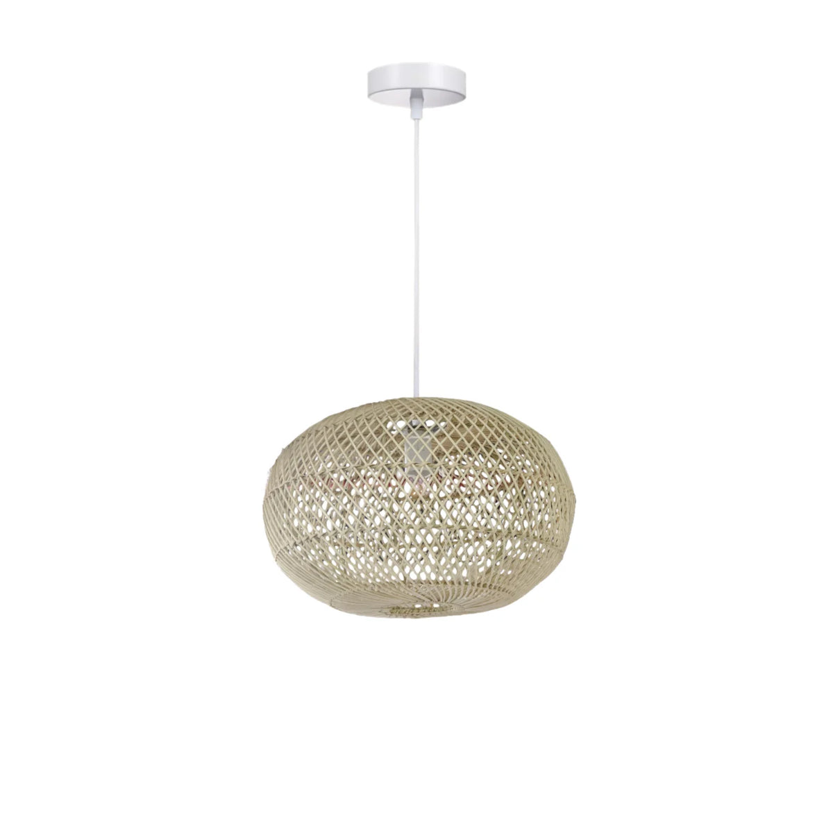 suspension lumineuse moderne tressée rotin naturel métalliques fixe salon salle manger