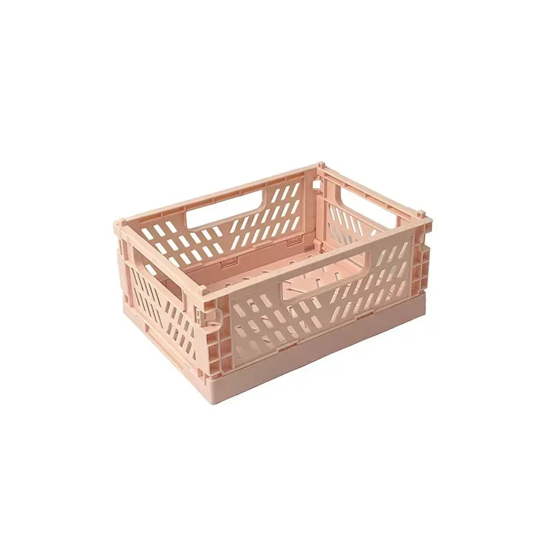 paniers pliables rangement réutilisables blanc rose modernes perforés respectueux environnement multifonctionnels petits moyens