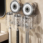 organisateur mural transparent texturé moderne porte bougies ventouse hygiénique salle bain rangement efficace simple