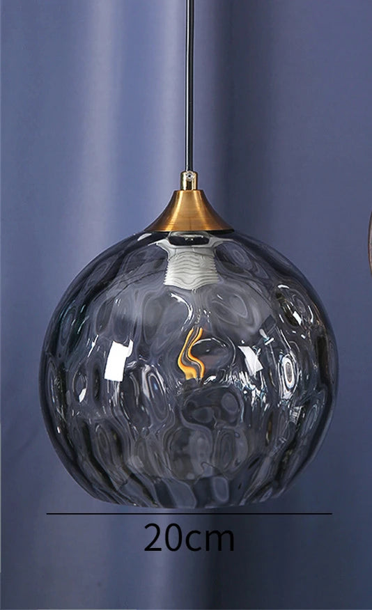 Suspension lumineuse moderne bleu clair vert foncé texture ondulée élégante chambre salon