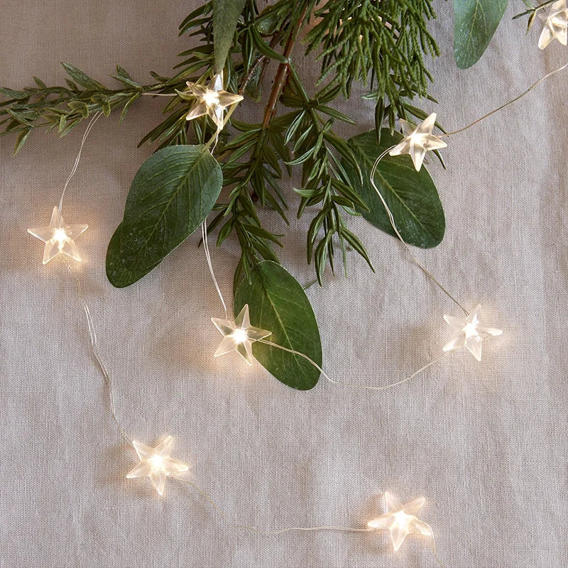 guirlande lumineuse étoiles blanc moderne décoration noël mariage festives 20 40 60 leds