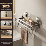 étagère murale perforée moderne adhésif gris miroir porte serviette accessoires rangement salle bain