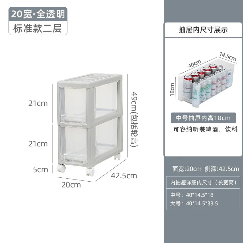meuble rangement modulaire blanc boîtes transparentes roulettes organisation maison moderne