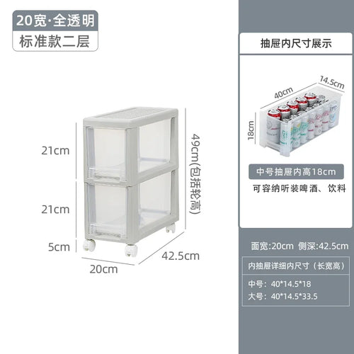 meuble rangement modulaire blanc boîtes transparentes roulettes organisation maison moderne