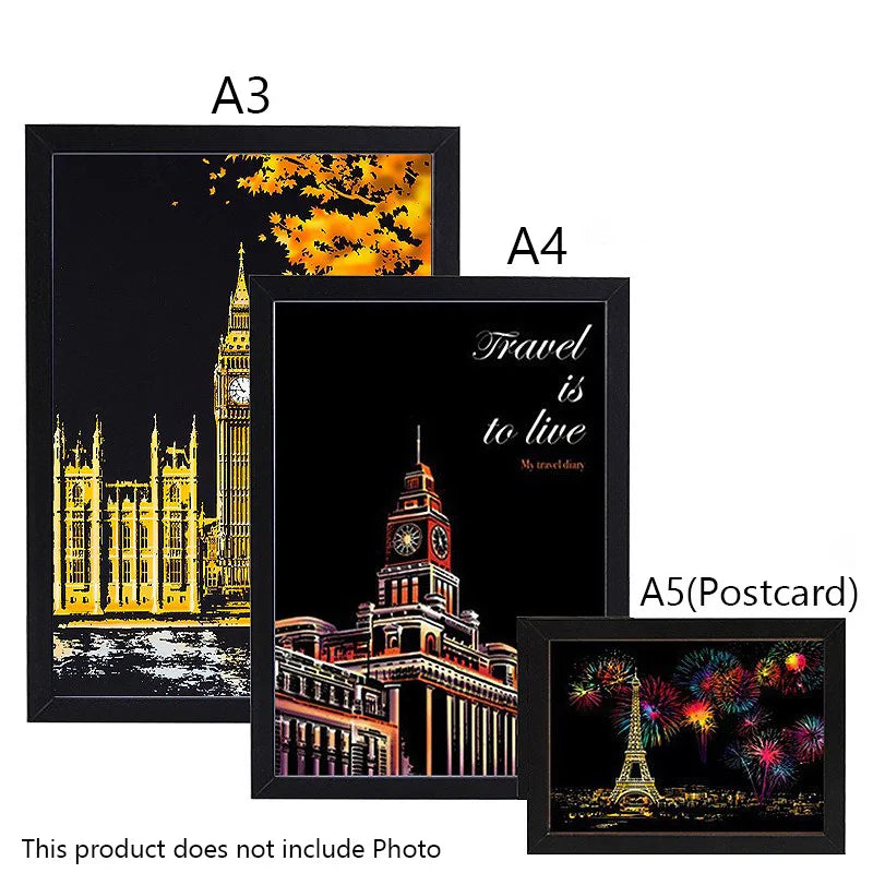 cadre photo contemporain noir brun naturel imprimé architectural paysages urbains classique support mur